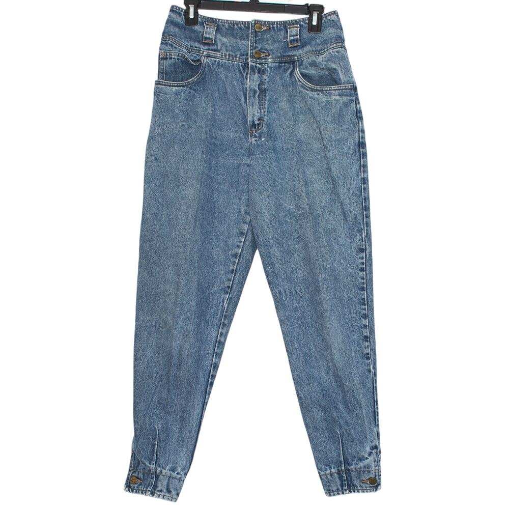 Vintage 90s High Rise Tapered Mom Jeans Blue 13 Normcore Retro Grunge Workwear